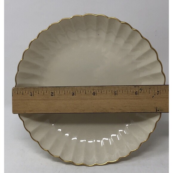 Lenox Ribbed Compote Footed Candy Dish VTG Ivory w/24K Gold Elegant Classic USA - Picture 8 of 10
